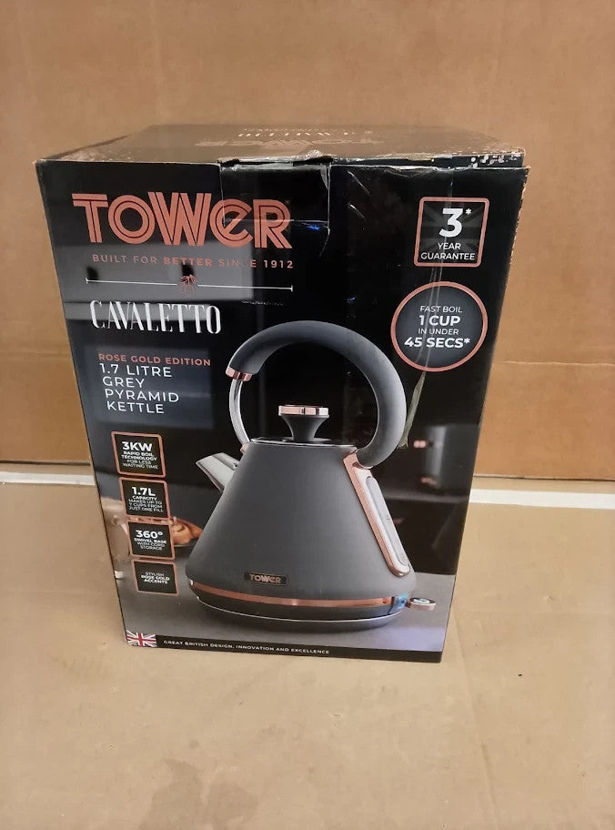 Tower T10044rgg Cavaletto Pyramid Kettle Fast Boil Detachable Filter 1.7 New