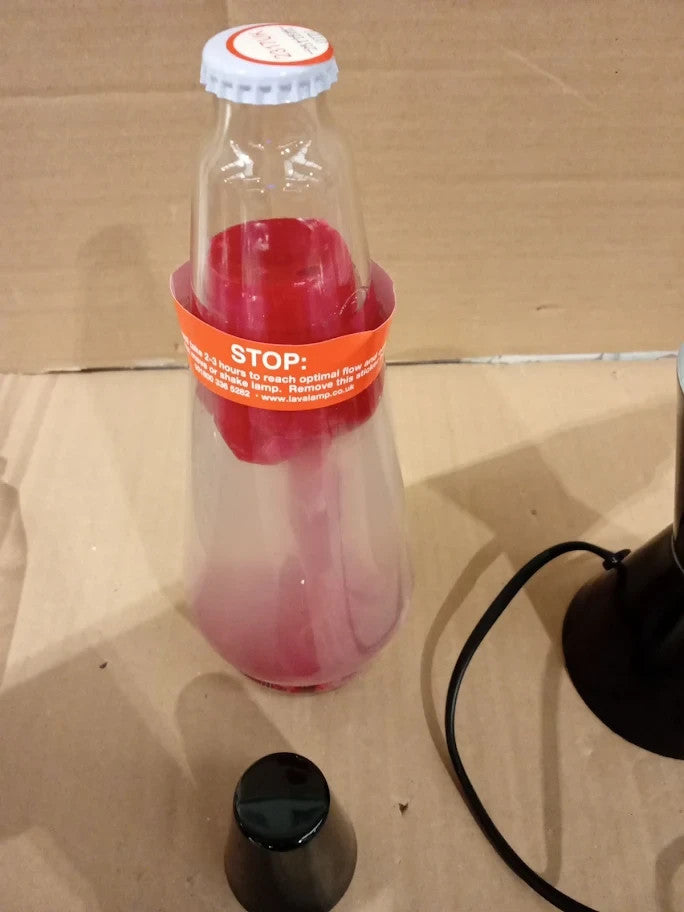 Lava Lamp 2317 Red Wax Clear Liquid Black Base And Cap Original 14.5in New