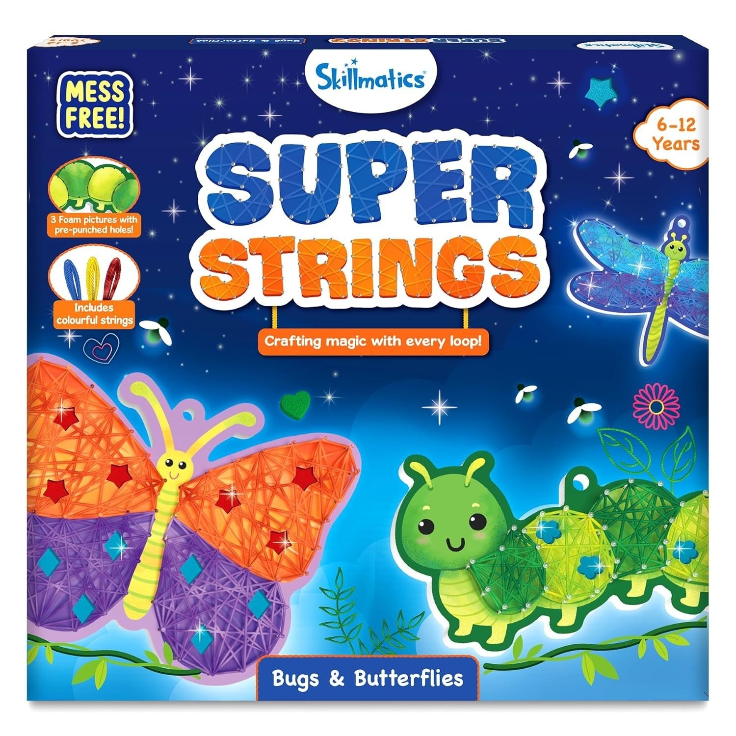 Skillmatics String Art Activity Bugs Butterflies  Mess Free Art Kids 6+ New