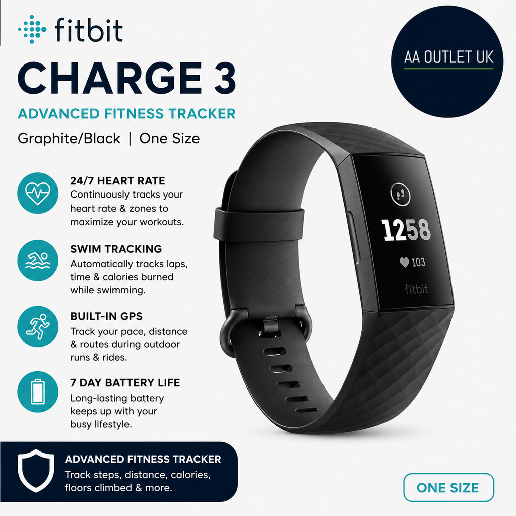 Fitbit Charge 3 Advanced Fitness Calorie Heart Rate Swim Sleep Tracking