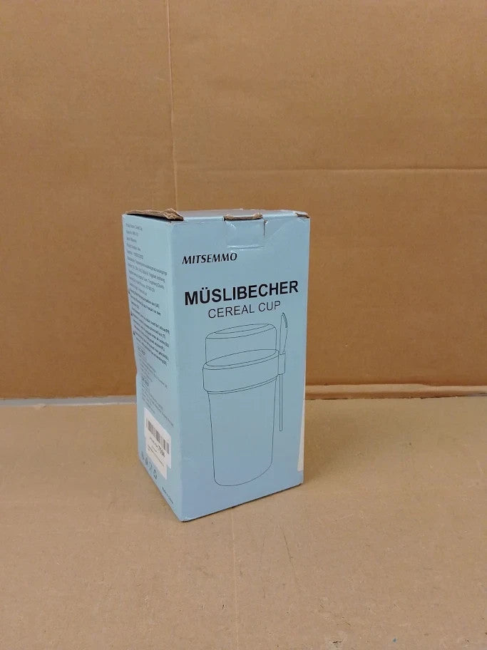 Mitsemmo Cereal Cup On The Go 760ml+230ml Breakfast Pots To Go Yogurt New