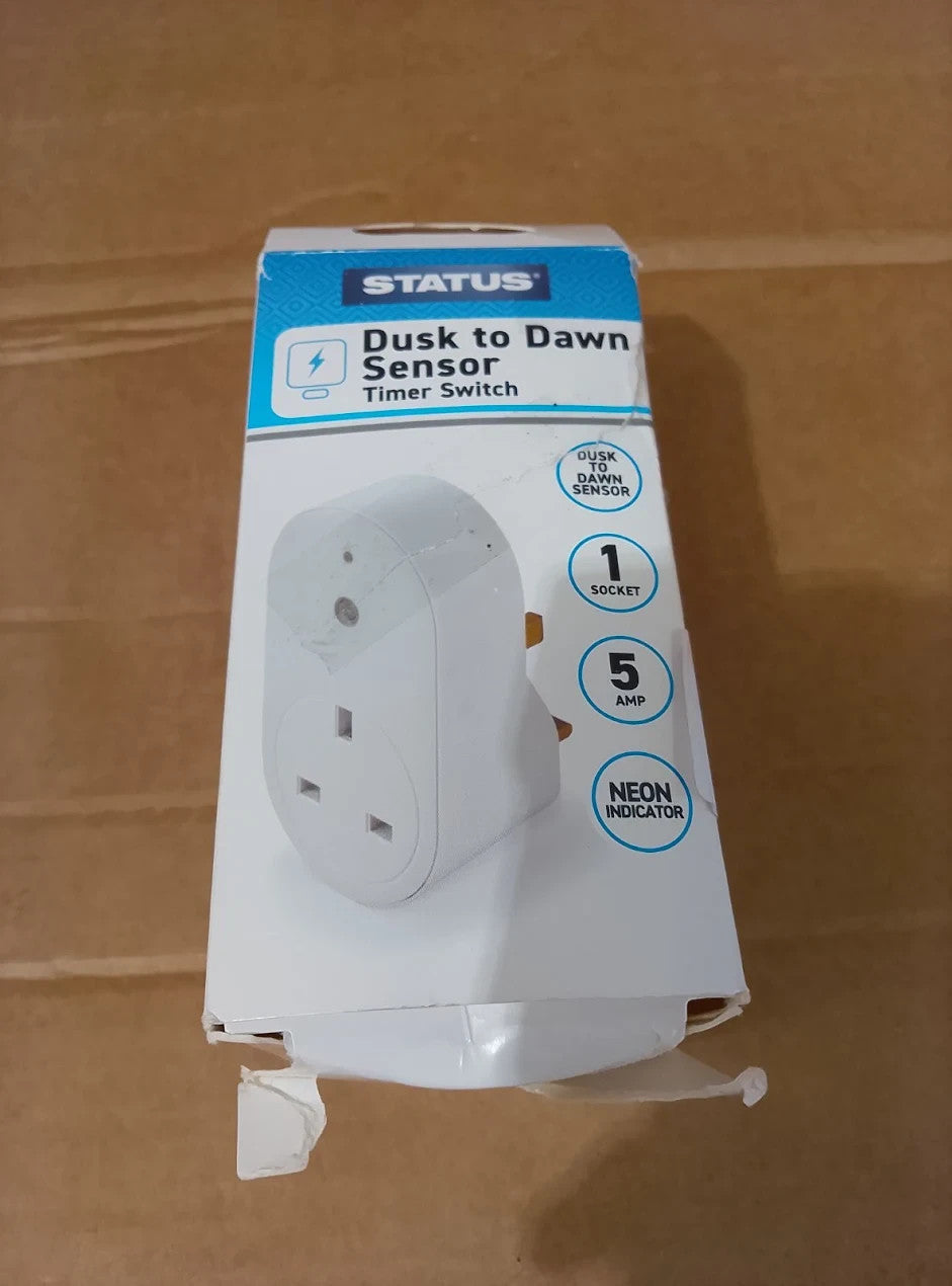 STATUS SHT1PK6 Dusk Dawn Sensor Timer Switch Daylight Sensor Switch White Plug