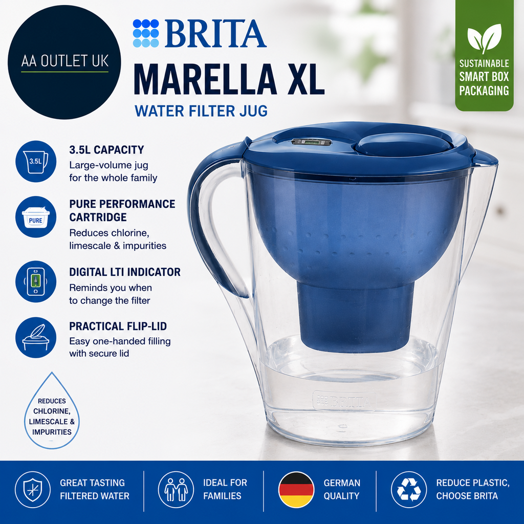 Brita Marella XL Water Filter Jug Blue 3.5L Pure Performance Cartridge