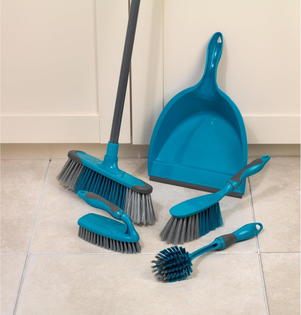 Beldray LA024152TQ Cleaning Bundle Broom Dustpan Brush Set Scrubbing New