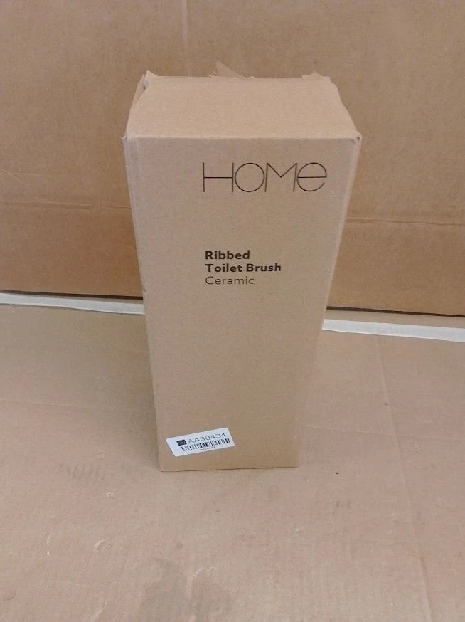 Argos Home Ribbed Toilet Brush White Bathroom WC Cleaning Holder Set Design