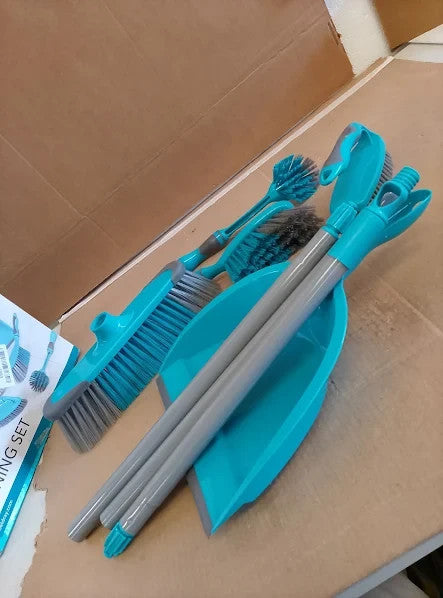 Beldray LA024152TQ Cleaning Bundle Broom Dustpan Brush Set Scrubbing New