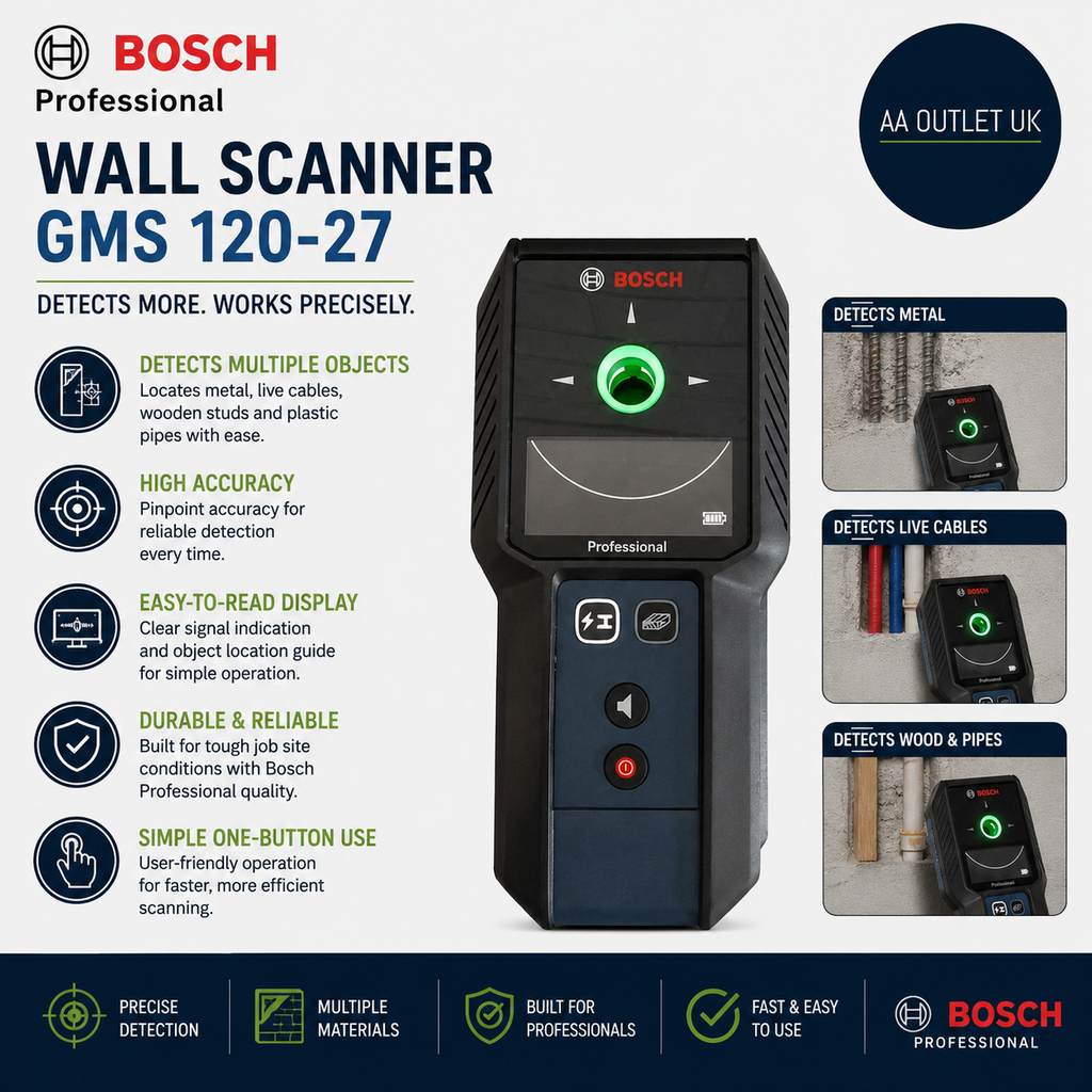 Bosch Professional Wall Scanner GMS 120 27 Detection Depth Non Magnetic Metal