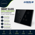 Livolo Smart Tempered Glass Double Power Socket LED Backlight App Control