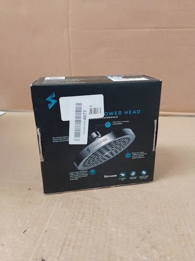 SparkPod Fixed Shower Head High Pressure Rain Luxury Modern Look Easy NoTool New