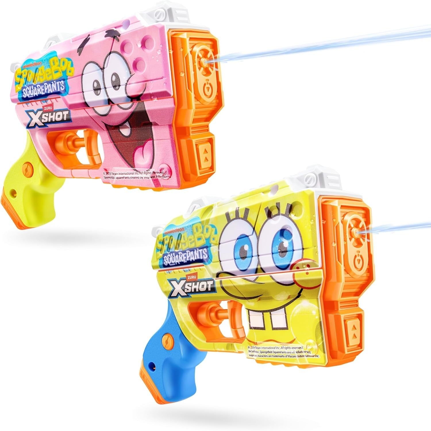 XSHOT Water SpongeBob Jr Fast-Fill Water Blaster 2 Pack Kid Sized 150ml Outdoor