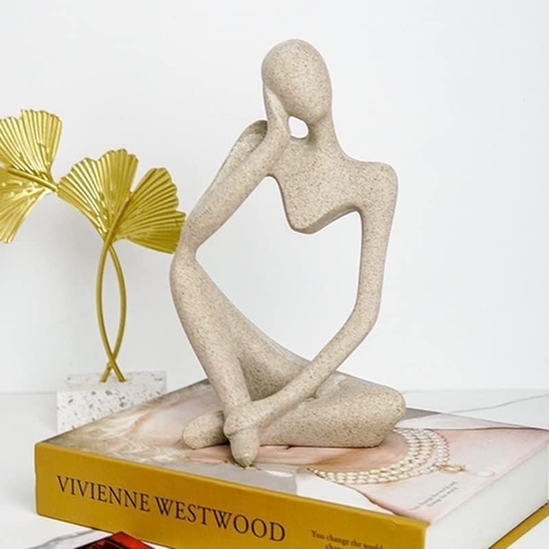 1pc Elegant Resin Thinker Statue Figurine Home Office Decor Abstract New