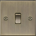 Knightsbridge CS2AB 1 Gang Light Switch Square Edge Antique Brass Finish New