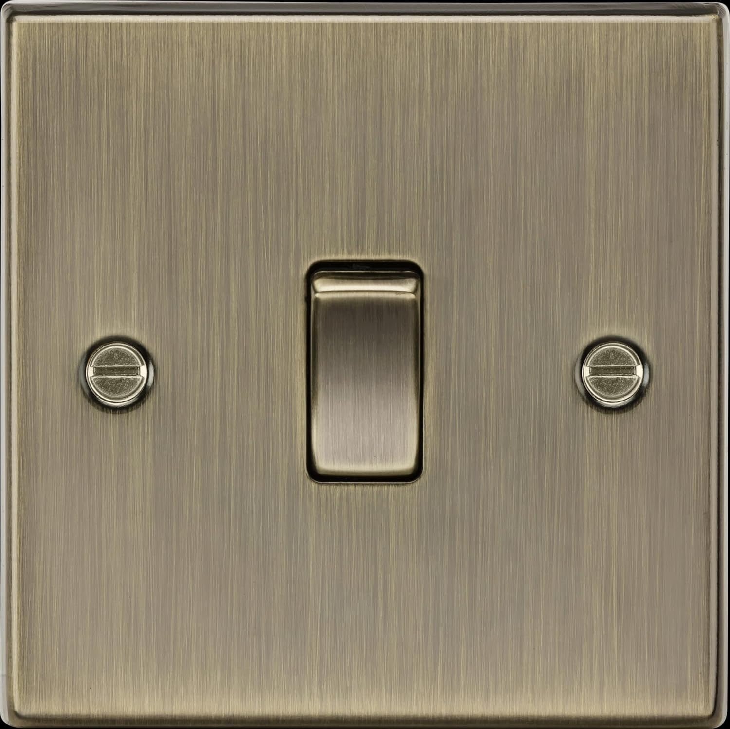 Knightsbridge CS2AB 1 Gang Light Switch Square Edge Antique Brass Finish New