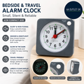 Alarm Clocks BedsideTravel Alarm Small Silent Analog Non Ticking 6x2cm