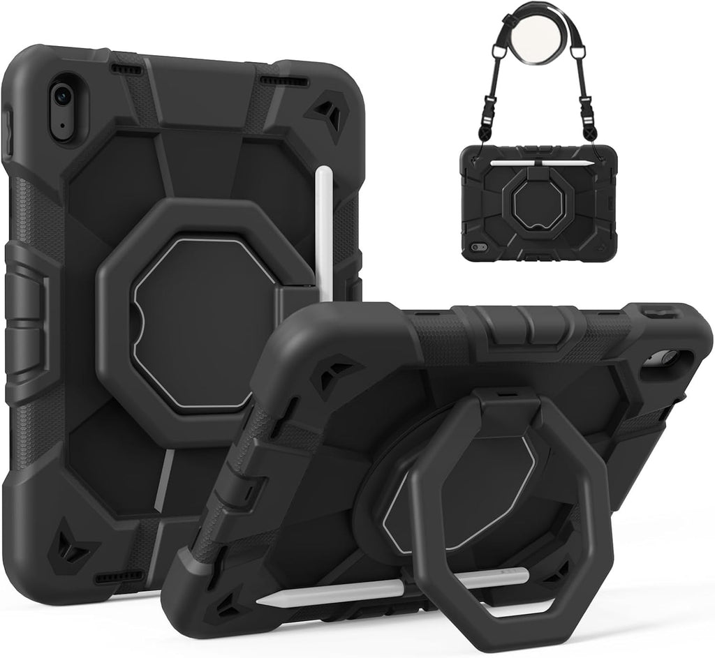 Shockproof Case iPad Air 11in 2026 2025 2024 M4 M3 M2 360° Rotating Black New