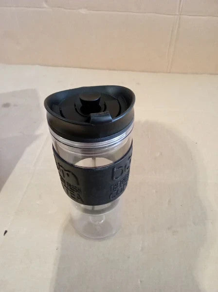 Bodum 11100 01BUS Tea Coffee Press Insulated Mug 15 Ounce Black 8.3x8.9x20.7cm