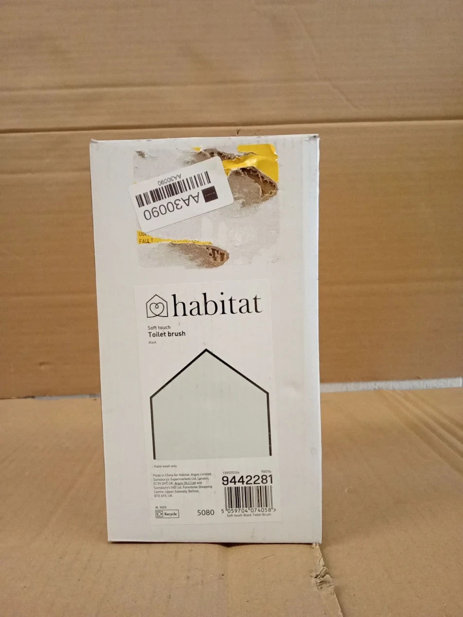 Habitat Soft Touch Toilet Brush Black 38.5x9.5x9.5cm Metal Plastic
