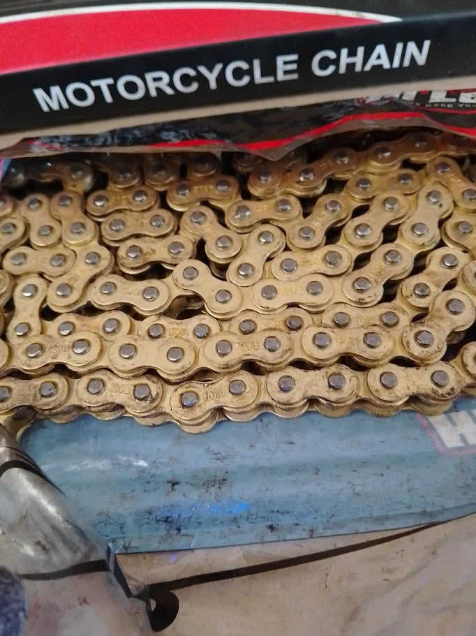 Hi Level Heavy Duty Motorcycle Chain 420H140 Gold 140 Links 420 Pitch