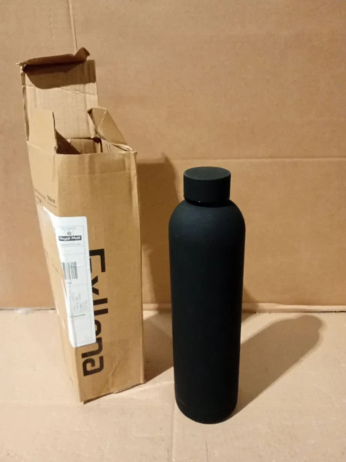 Exllena Insulated Black Water Bottles 750ml With Clip Double Wall Vacuum New