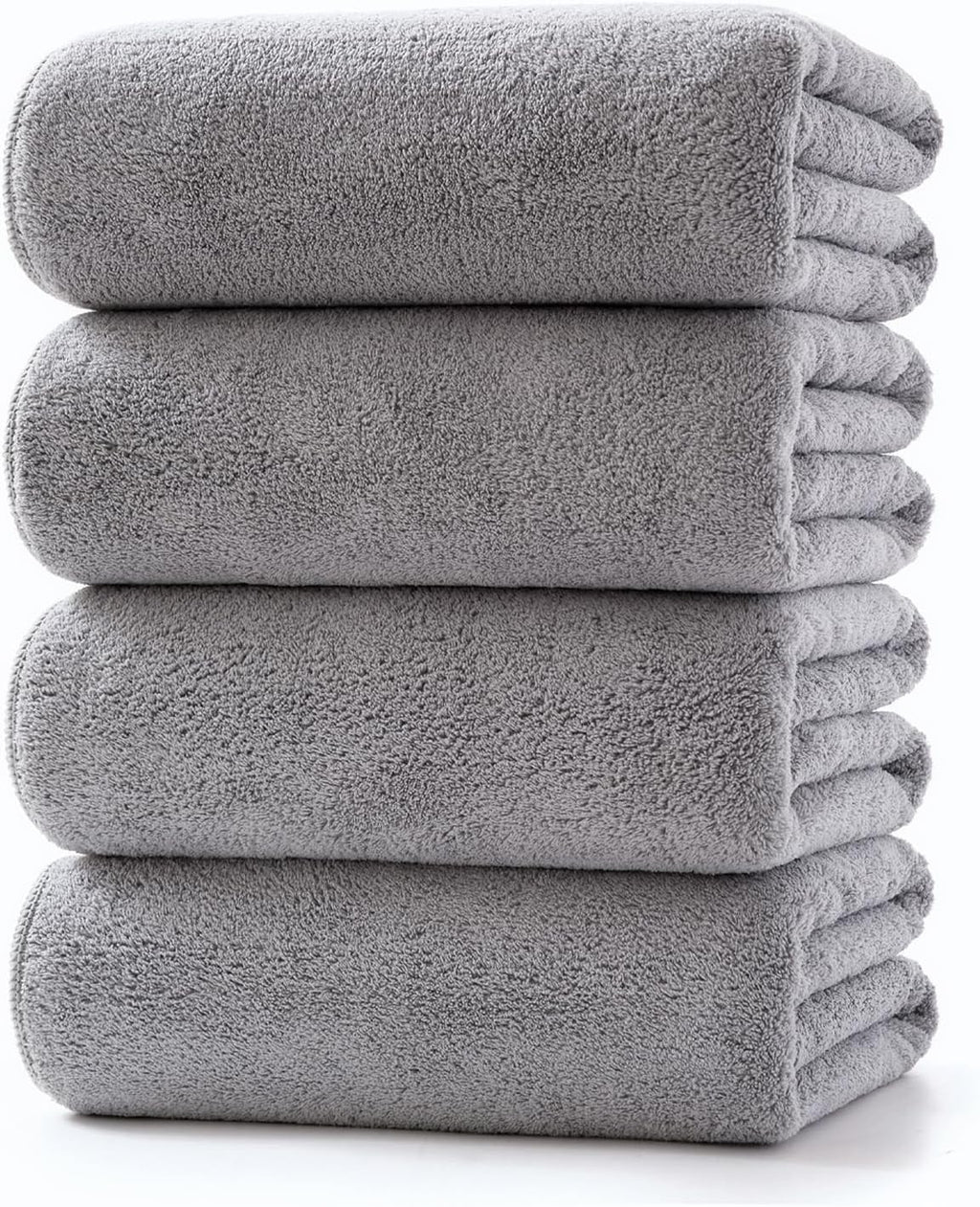 Lumimi Towels 4pc Soft Microfiber Bath Towel Set Incredibly Grey 55x27in New
