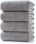 Lumimi Towels 4pc Soft Microfiber Bath Towel Set Incredibly Grey 55x27in New