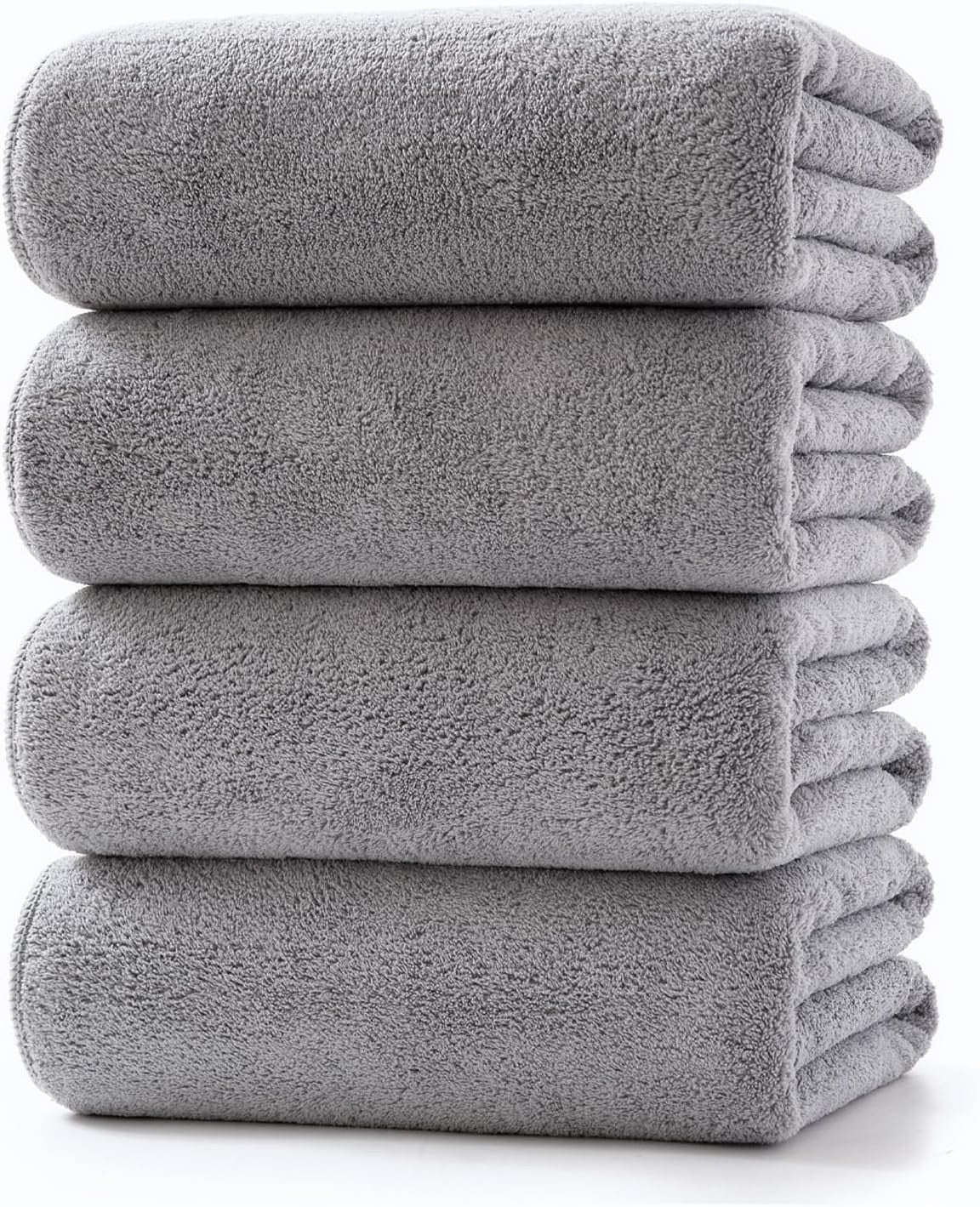 Lumimi Towels 4pc Soft Microfiber Bath Towel Set Incredibly Grey 55x27in New