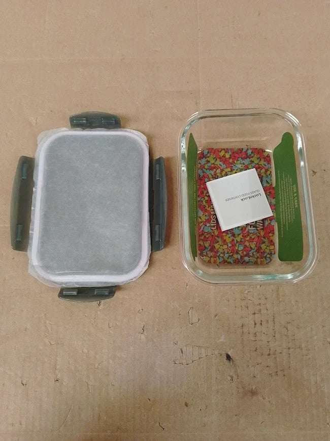 Lock Lock Oven Glass Airtight Rectangle Container 630ml LLG428 17.5x13x6.5cm New