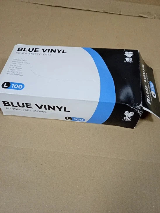Praima Blue Disposable 100 Pack Latex Free Vinyl Gloves Multi Purpose New