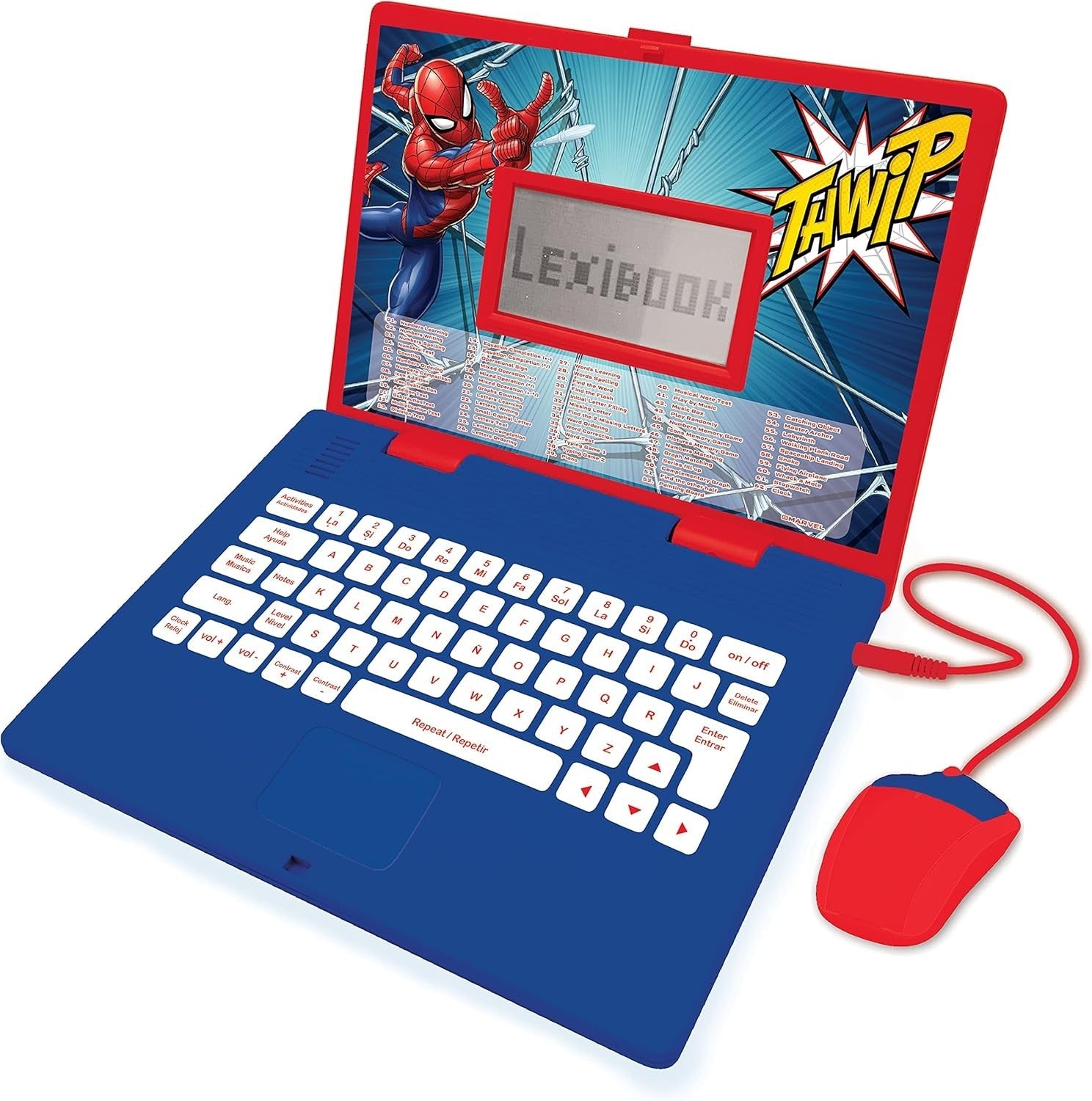 Lexibook Spider Man Educational Bilingual Laptop Spanish English Toy New