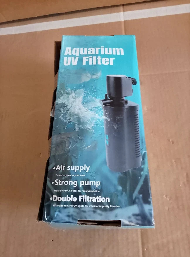 Tararium 600L/H 4 in 1 Aquarium Filter UV Pump Clarifier Silent 40 150L Tank