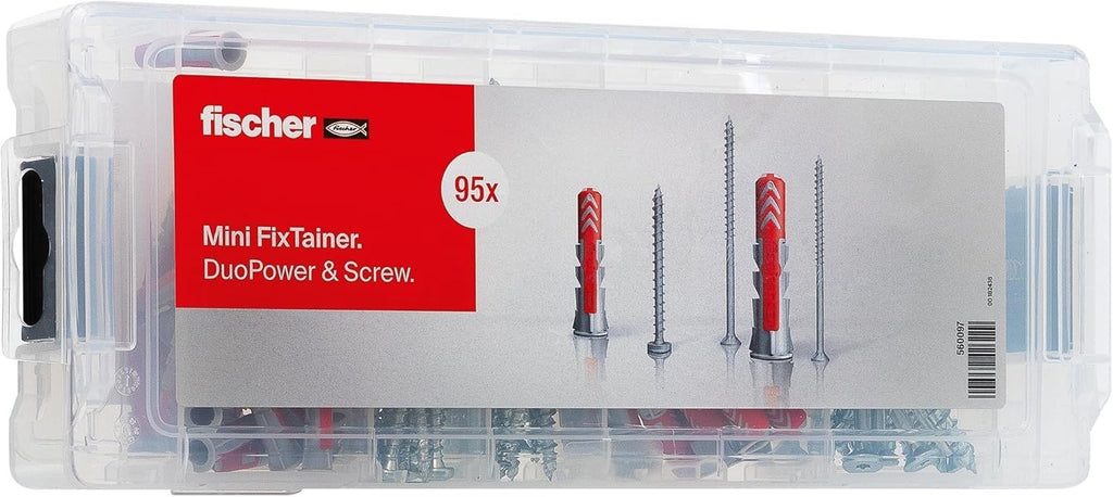 Fischer Mini FixTainer DuoPower Wall Plugs Design Fast II Screws Fixing Kit New