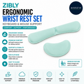 ZIBLY Ergonomic Wrist Rest Keyboard Mouse Set Gel Memory Foam Cushion Support
