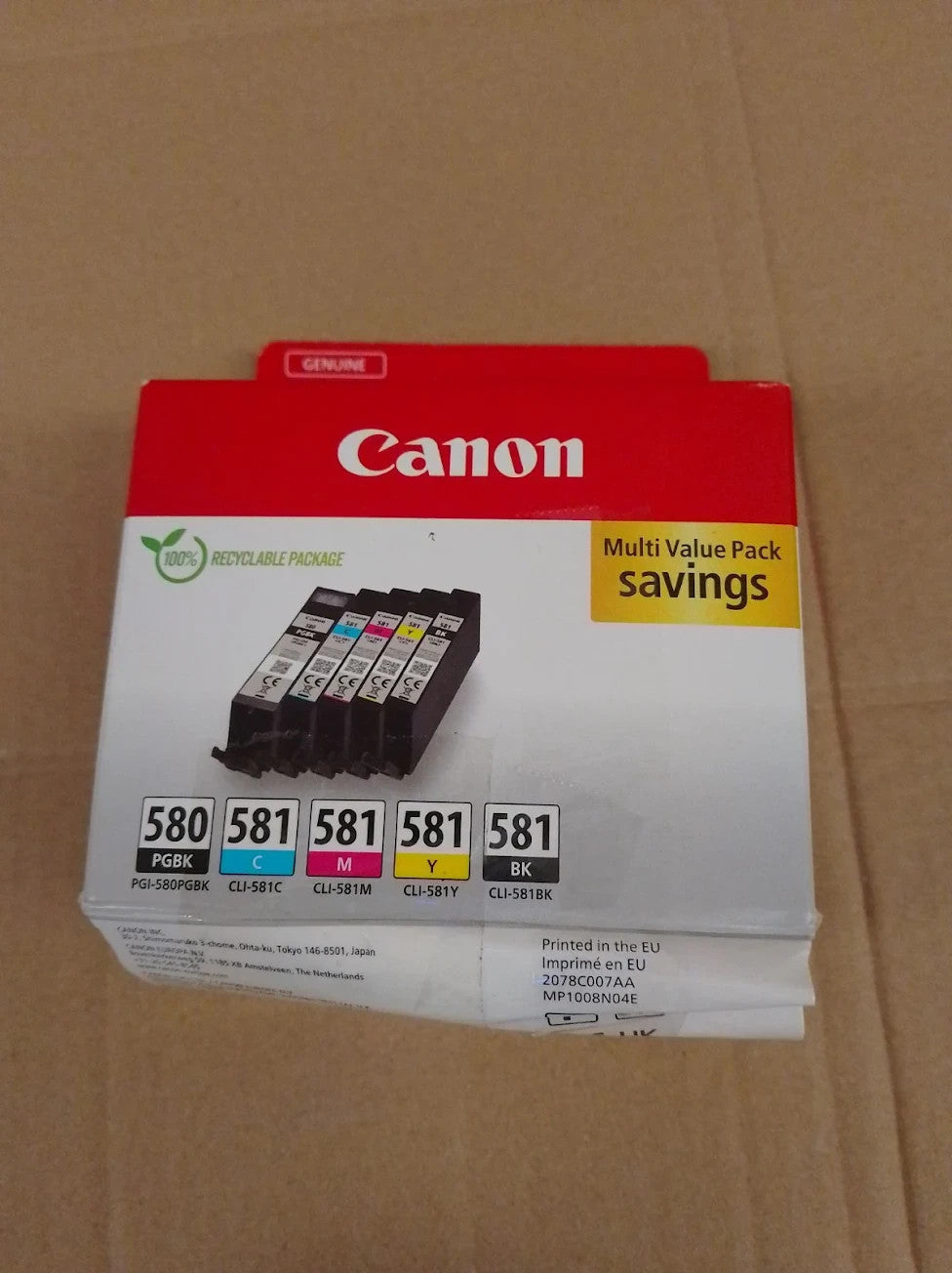 Canon Ink Multipack PGI580 CLI581 Genuine Printer Ink Cartridges 5 Pack