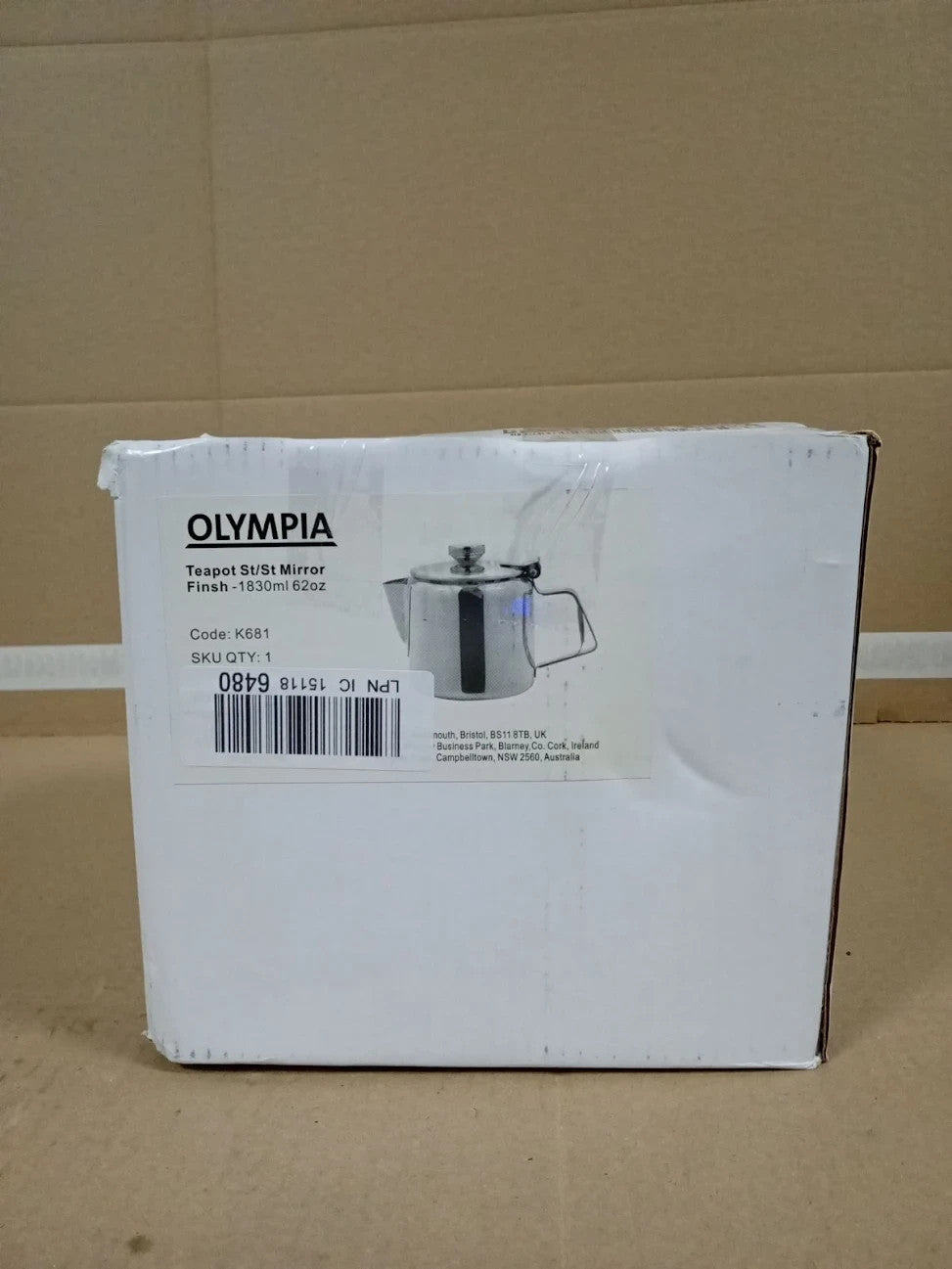 Olympia Concorde Teapot St Mirror Finish 1830ml 61.87fl oz Stainless Steel