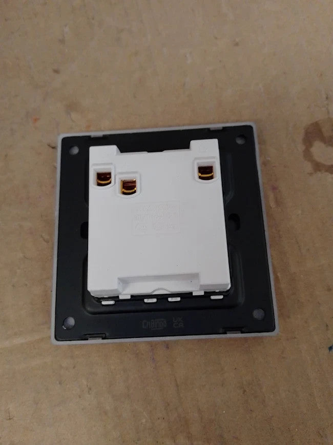 CNBINGO Grey Tempered Glass Wall Light Switch Socket Panel Modern Screwless