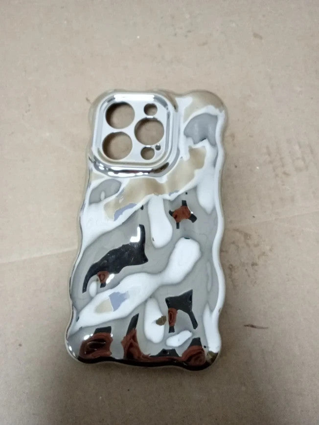 UEEBAI Case iPhone 14 Pro 6.1in Cute Solid Color Curly Wave Shape Shockproof