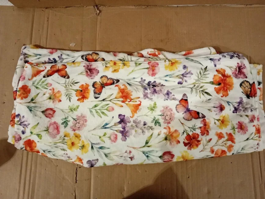 Globeland Wildflowers Throw Butterflies Flannel Blanket Plant Washable 59x51in