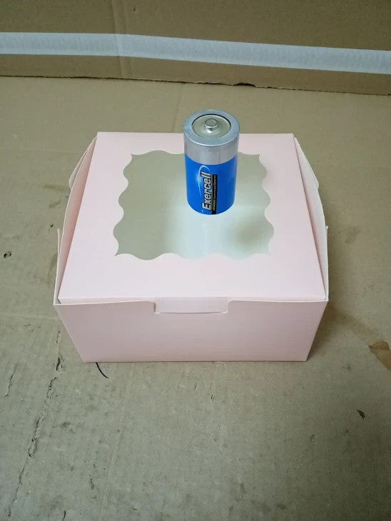 Gcardist Pink Bakery Box Window 15.2x15.2x7.6cm Pink Cookie Boxes Pastry New