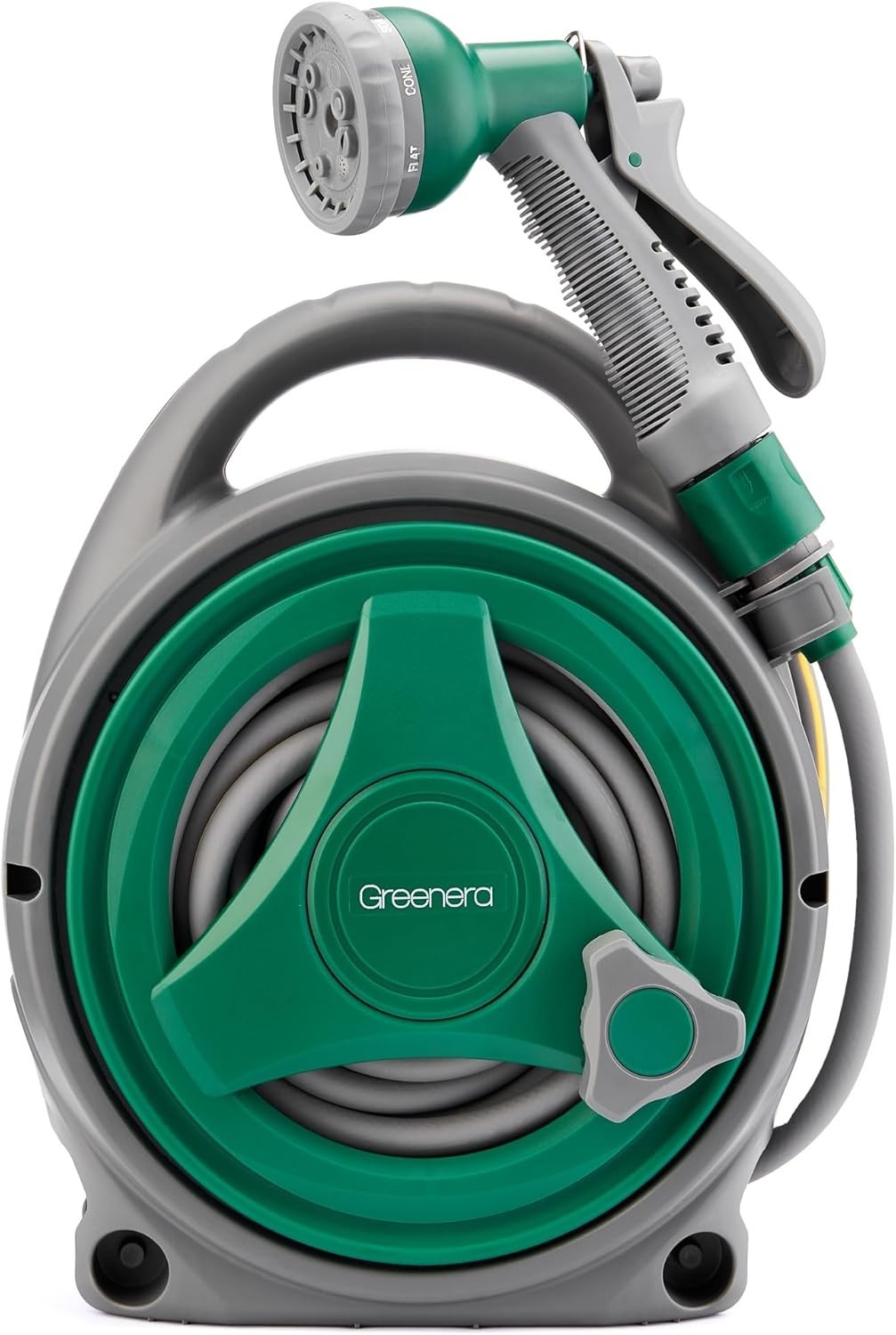 Garden Hose Reel 14M Compact Portable Pipe 8 Adjustable Spray Gun Nozzles New