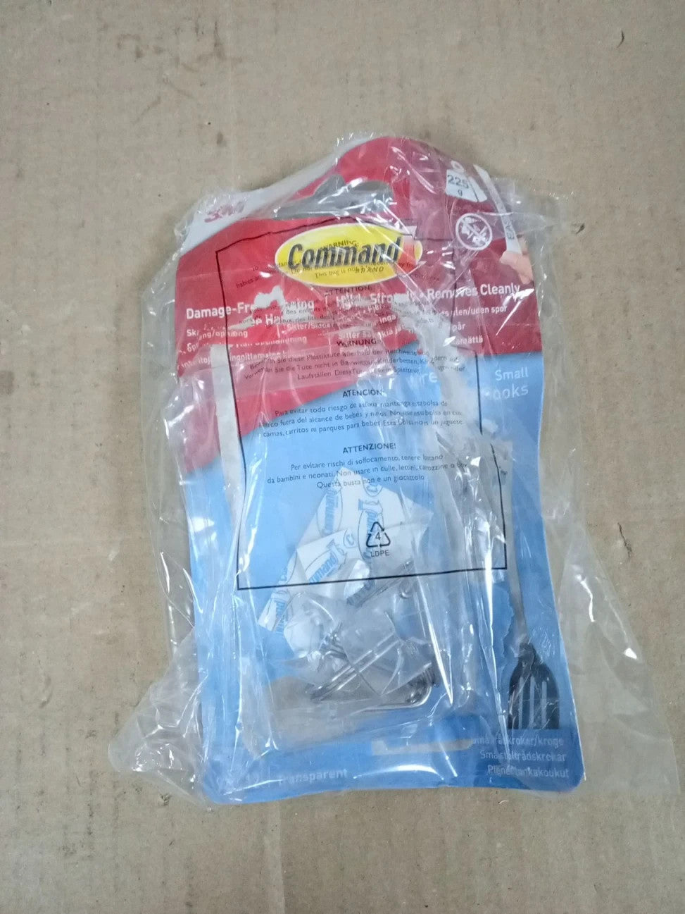 Command Clear Wire Hanger Hook Value Pack 6 Hooks 4 Adhesive Strips Damage Free
