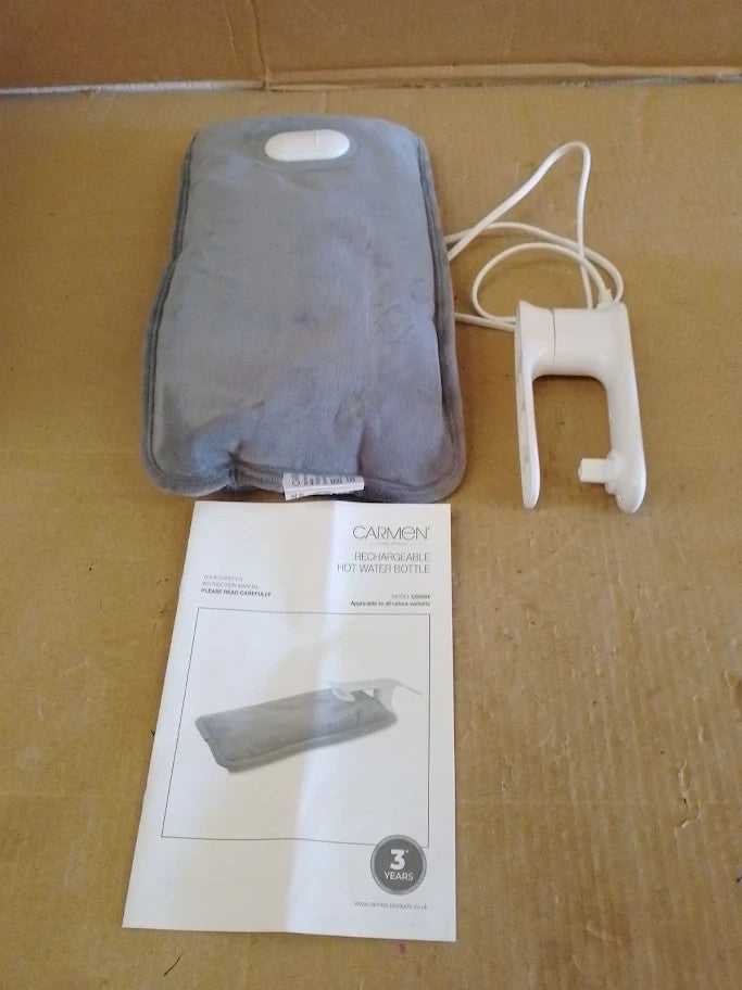 Carmen Large Rechargeable Hot Water Bottle Soft Touch Fleece Cover Hand Warmer
