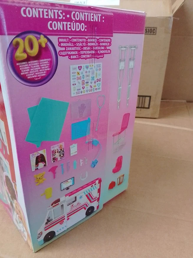 Barbie HKT79 Ambulance Toy Hospital Playset Emergency Vehicle Accessories New