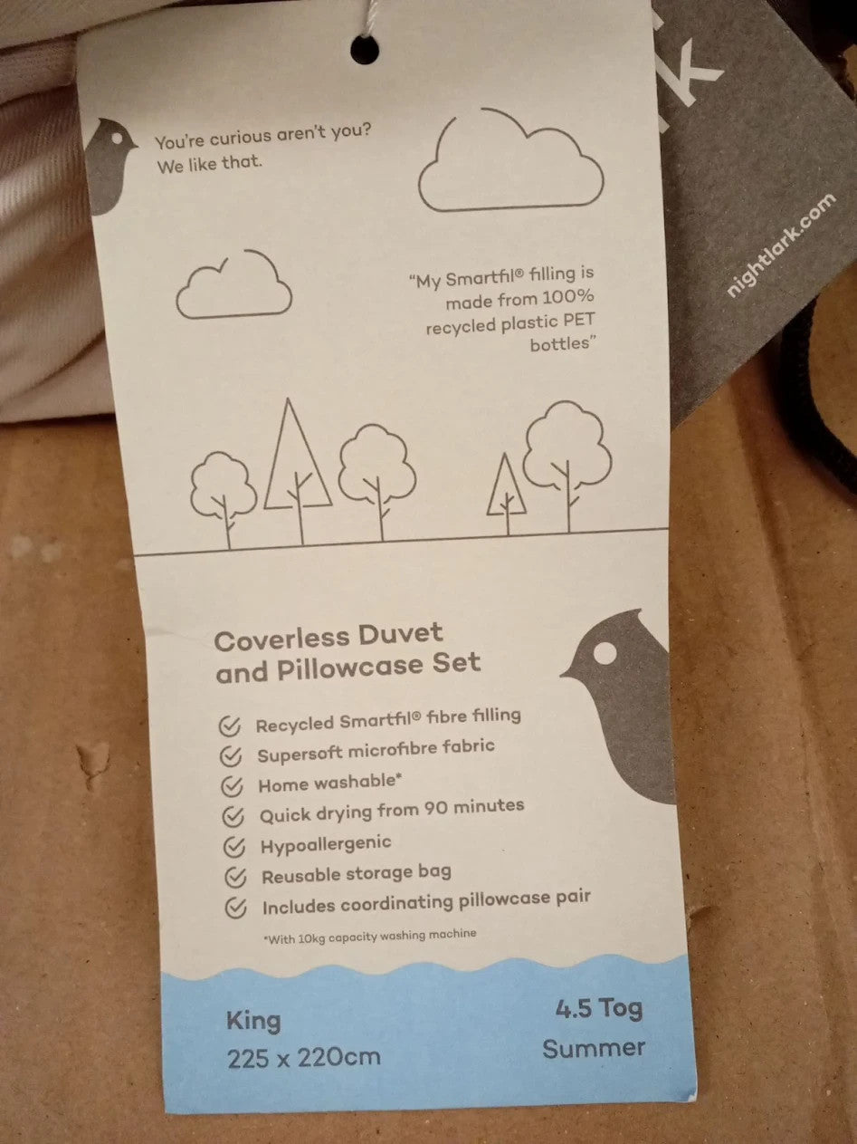 Night Lark Coverless Duvet 4.5 Tog Tufted Dots Natural Oat King Size Smartfil
