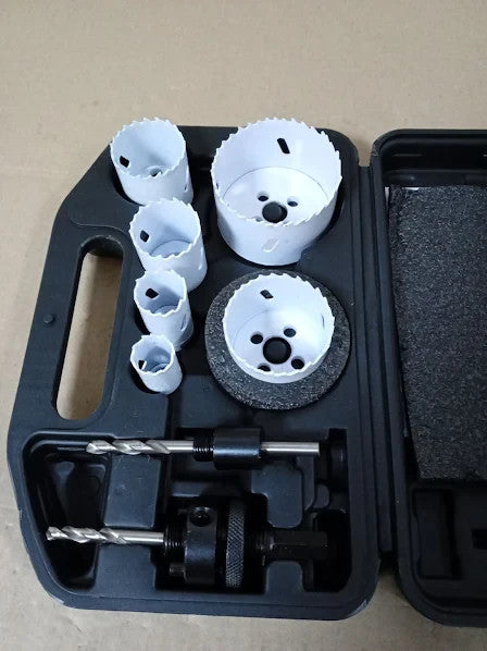 Amazon Basics Bi Metal High Speed 9 Piece Steel Saw Kit Carry Case New