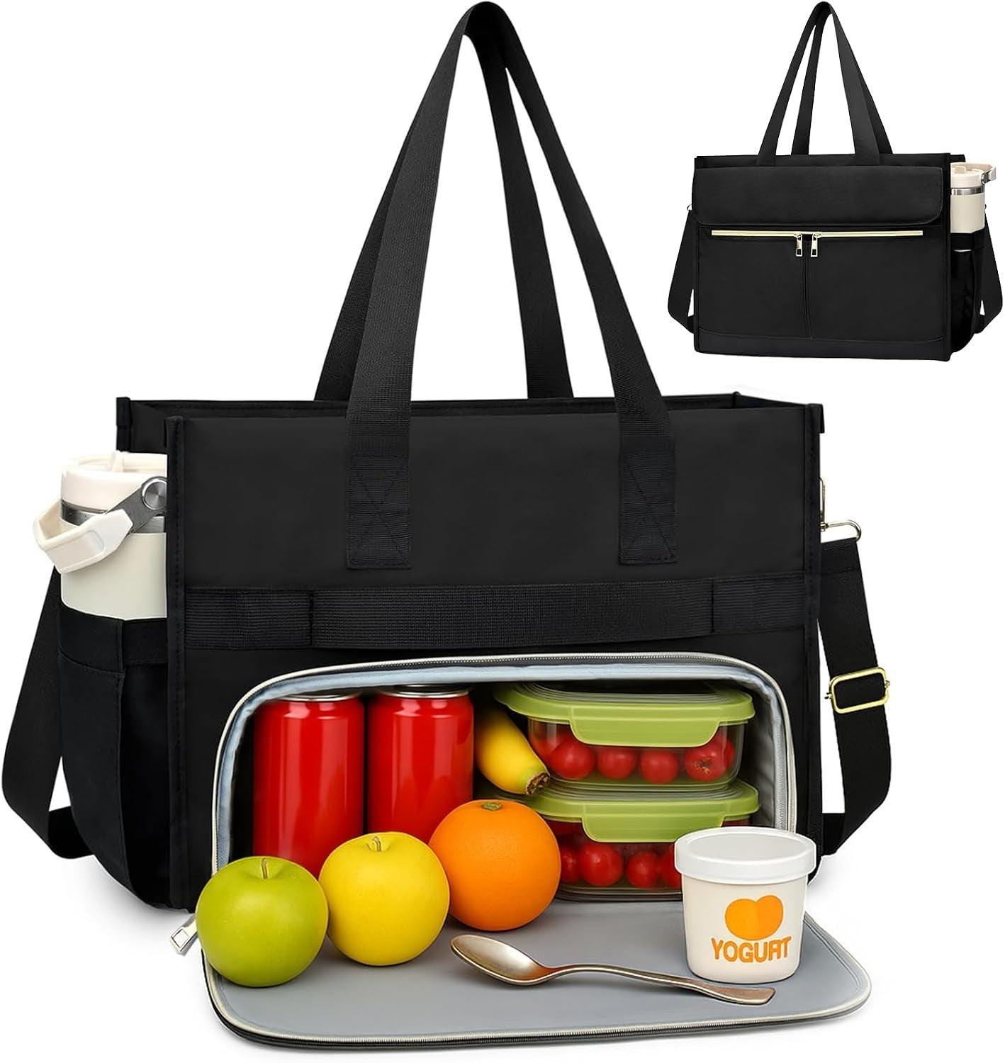 2in1 Tote Lunch Bag For Women 15.6 Laptop Or Work Insulated 14x16.5x32cm New