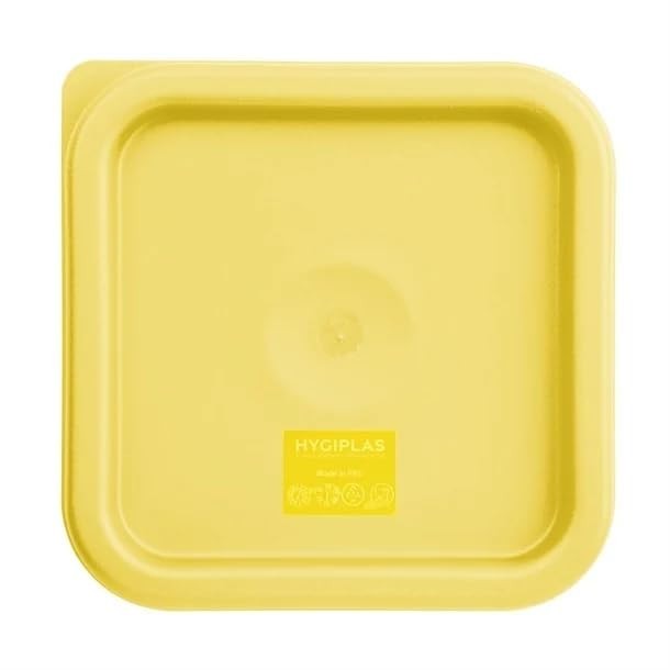 Hygiplas Square Yellow Lid Fit Small 1.5/3.5L Dishwasher Safe Tight Seal New