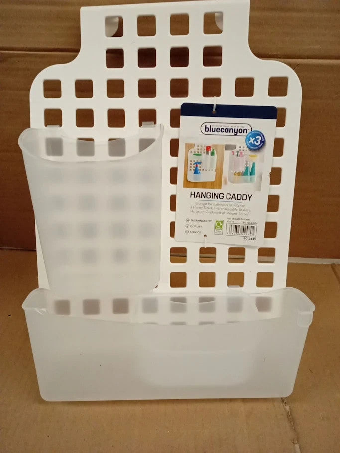 Cabinet Door Organiser Single Basket Plastic No Drill Plastic Bathroom Shelf