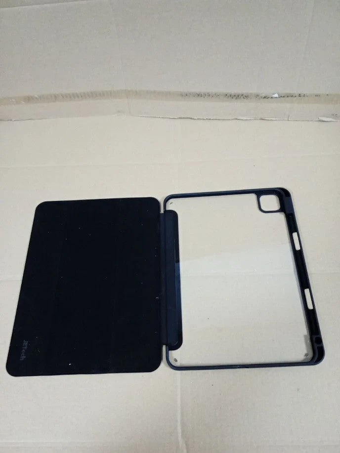 JETech iPad Pro 11 M5 M4 Case Pencil Holder Clear Transparent Back Black Cover
