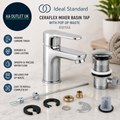 Ideal Standard Ceraflex Mixer Basin Tap Pop Up Waste B1811AA Chrome Plated Brass