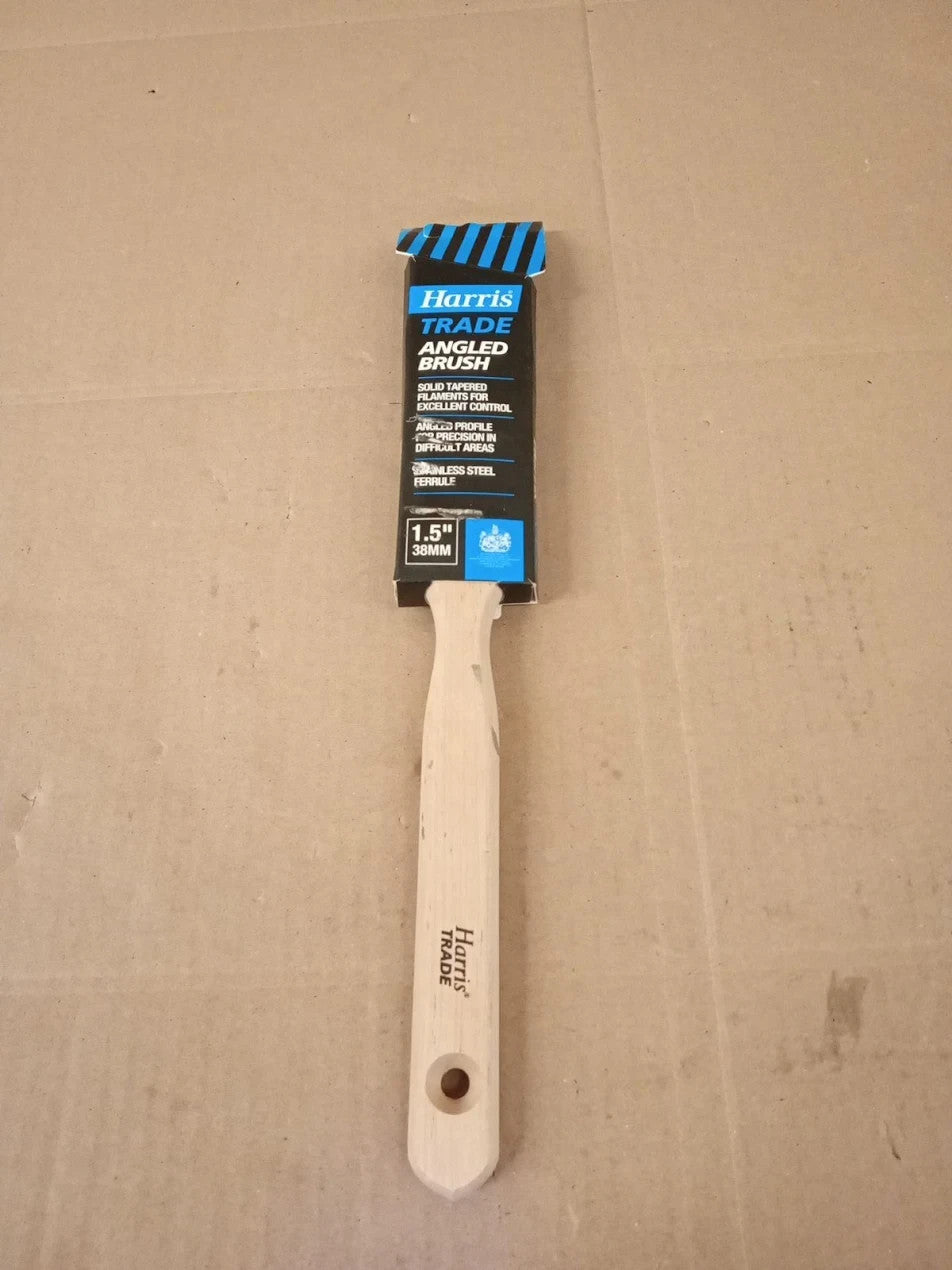 Harris Trade Angled Sash Brush 1.5in Large 1 Piece Natural Wood HRINT34911S